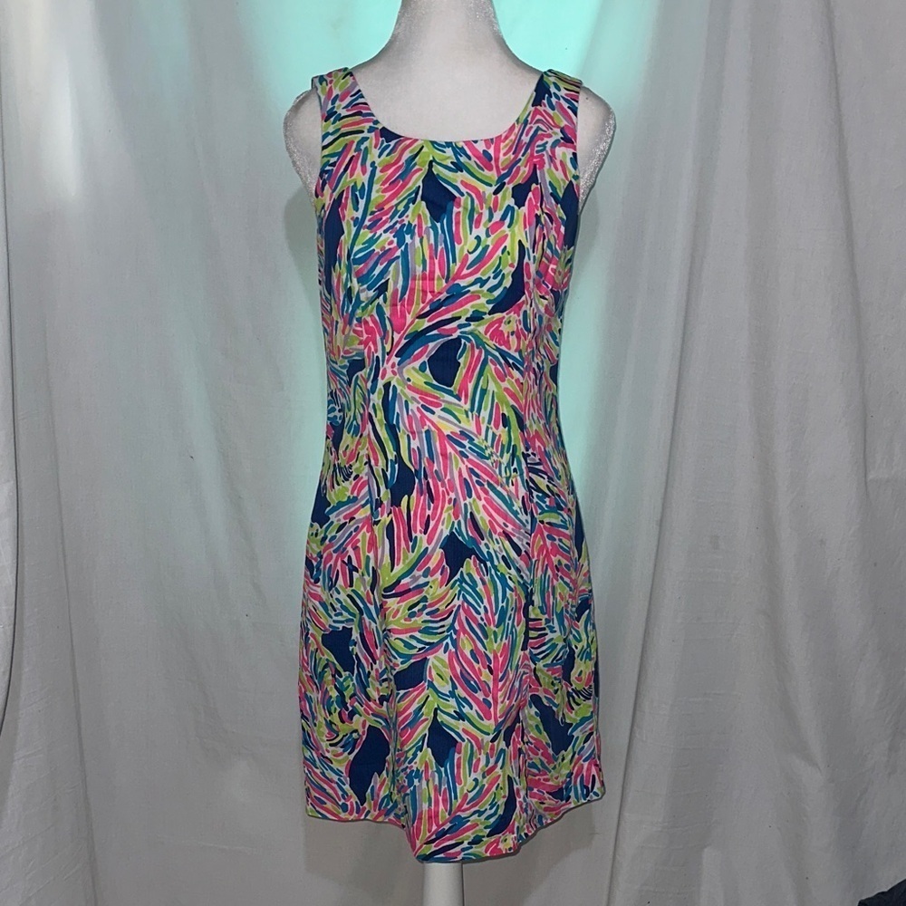 Lilly Pulitzer Indigo Palm Reader sleeveless shift dress size 6